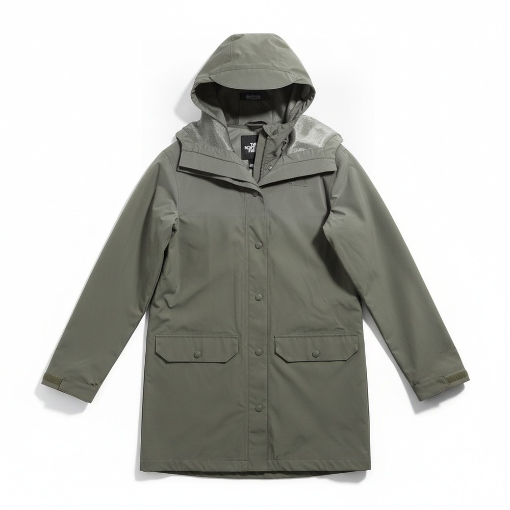 The North Face City Breeze Rain Parka II XS Olive Green Hooded Jacket Gorpcore